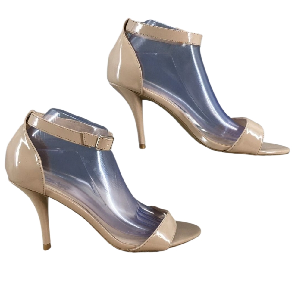 Candies Women Tan Open Toe High Heel Sandals Size 9